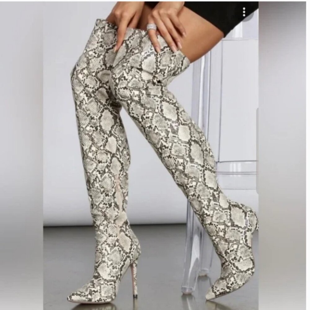 Steve Madden Snakeskin Over-the-Knee Boots